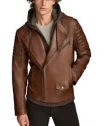 Andres Moto Leather Jacket Front - Trendy Leather Jackets
