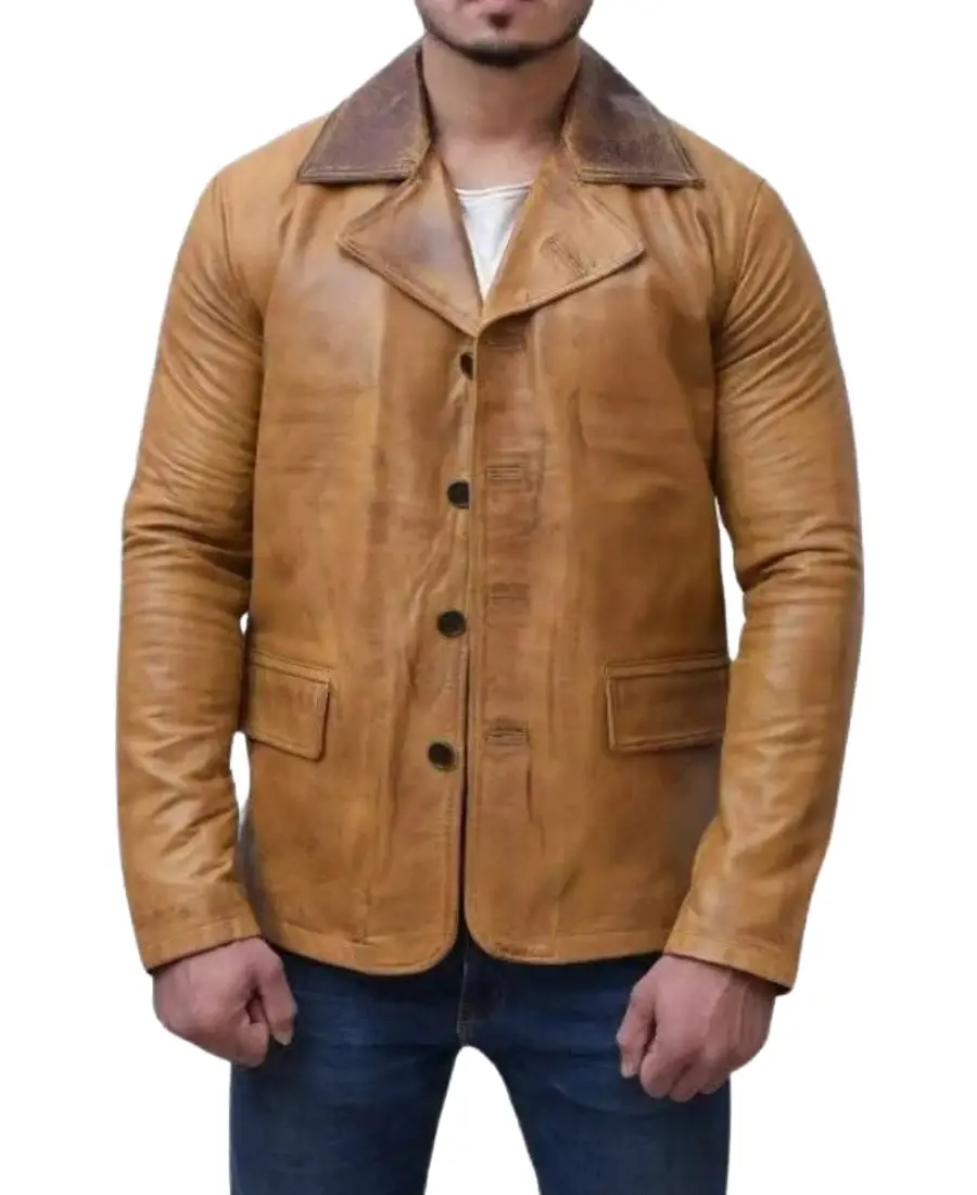 Men'S Plain Brown Leather Coat Men'S Plain Brown Leather Coat
