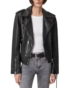 Women Black Biker Vegan Leather Jacket - Trendy Leather Jackets