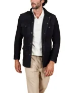 Saharan Black Suede Leather Jacket Front - Trendy Leather Jackets