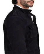 Saharan Black Suede Leather Jacket Side - Trendy Leather Jackets