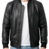 Classic Black Bomber Leather Jacket - Trendy Leather Jackets