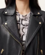 Dalby Slim Fit Leather Biker Jacket Collar - Trendy Leather Jackets
