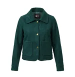 Dark Green Wool Blend Felt Jacket
