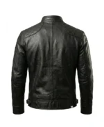 Ionic Black Motorcycle Leather Jacket Back - Trendy Leather Jackets