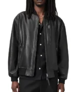 Kino Oversized Leather Bomber Jacket - Trendy Leather Jackets