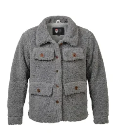 Light Grey Faux Sherpa Jacket