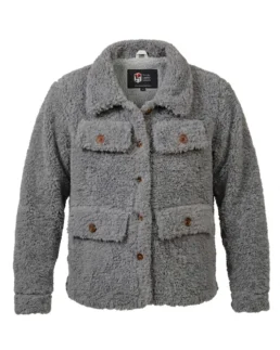 Light Grey Faux Sherpa Jacket