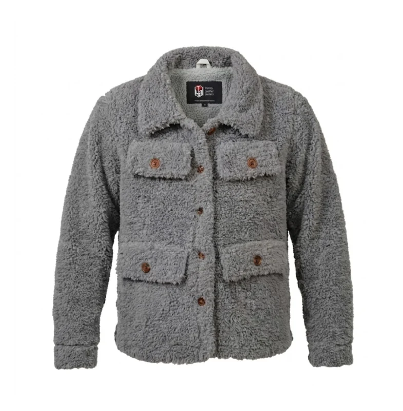 Light Grey Faux Sherpa Jacket