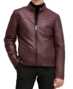 Man's Bowen Burgundy Leather Jacket - Trendy Leather Jackets