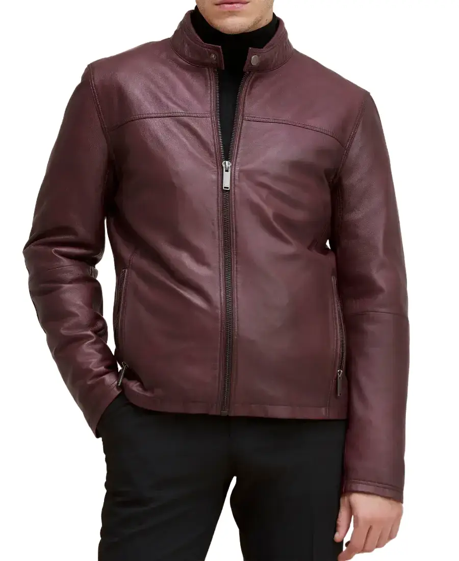 Man'S Bowen Burgundy Leather Jacket Man'S Bowen Burgundy Leather Jacket - Trendy Leather Jackets