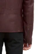 Man's Bowen Burgundy Leather Jacket Cuffs - Trendy Leather Jackets