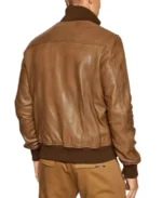 Shop The Men Brown Sheepskin Leather Bomber Jacket - Trendy Leather Jackets