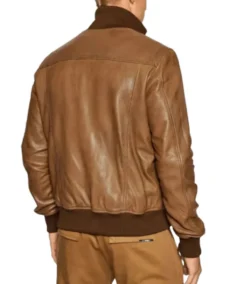 Shop The Men Brown Sheepskin Leather Bomber Jacket - Trendy Leather Jackets