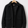 Men Signature Black Wool Blend Felt Jacket - Trendy Leather Jackets