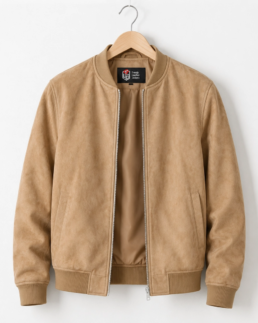 Men Signature Camel Faux Suede Jacket - Trendy Leather Jackets