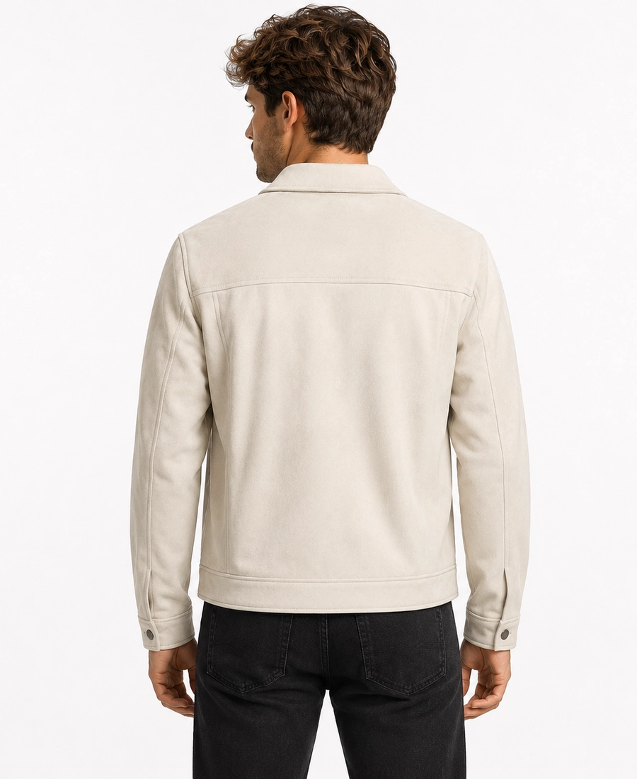 Men'S Signature Off White Wool Blend Felt Jacket 4 Men Signature Off White Wool Blend Felt Jacket Back - Trendy Leather Jackets