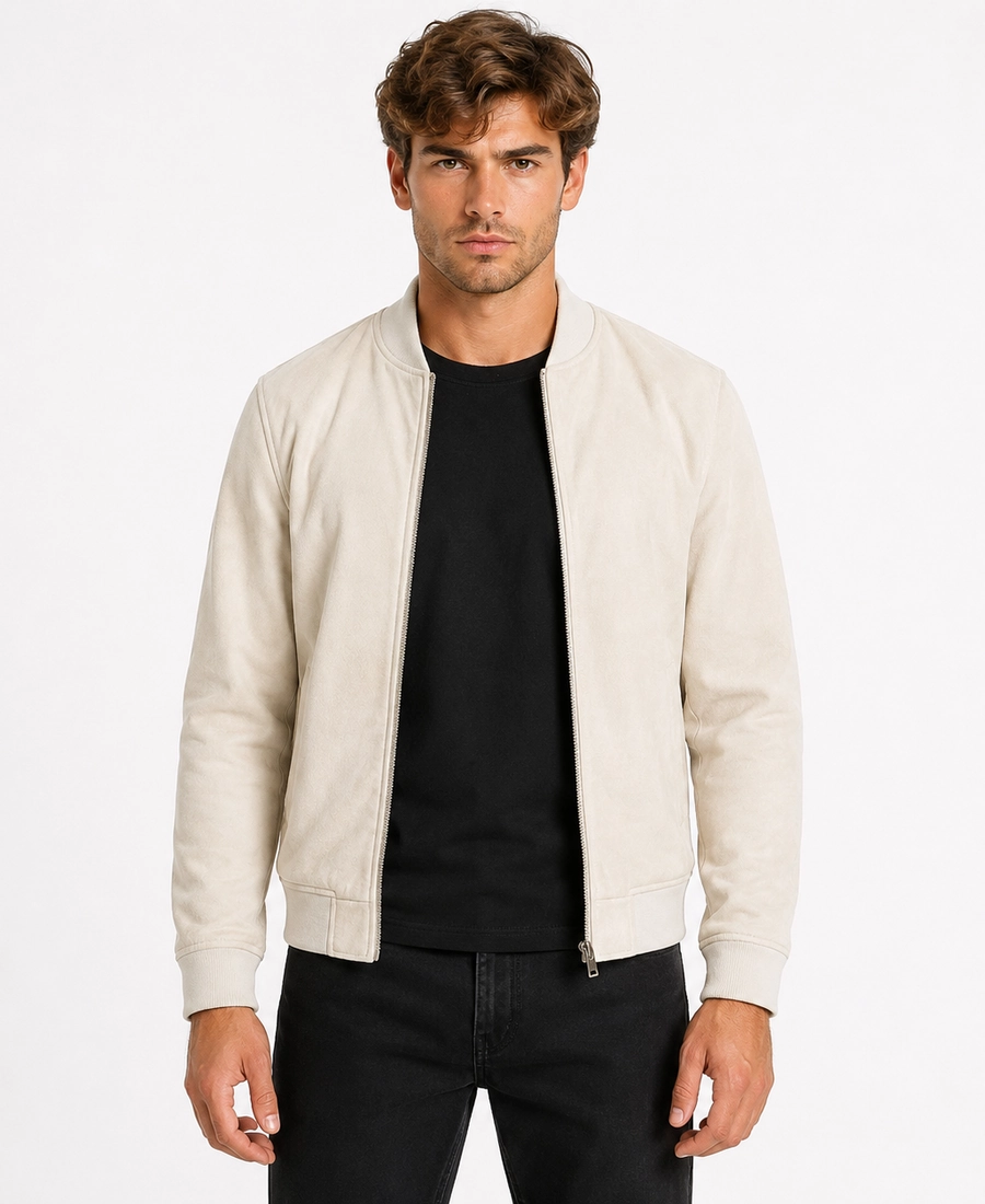 Men'S Signature Off White Wool Blend Felt Jacket 5 Men Signature Off White Wool Blend Felt Jacket Closure - Trendy Leather Jackets
