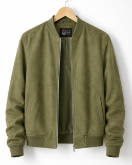 Men Signature Sage Green Faux Suede Jacket - Trendy Leather Jackets