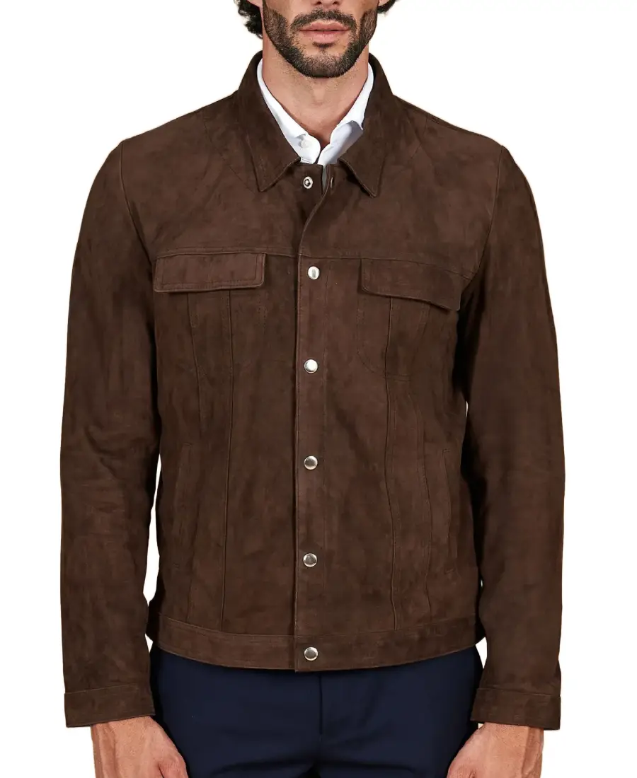 Men’s Adam Dark Brown Suede Jacket
