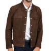 Men's Adam Dark Brown Suede Jacket - Trendy Leather Jackets