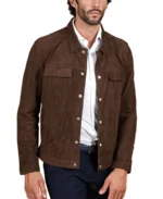 Men's Adam Dark Brown Suede Jacket - Trendy Leather Jackets