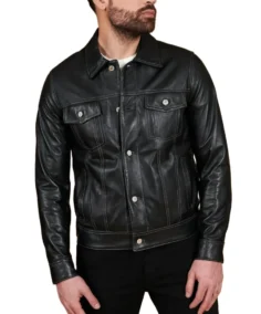 Men's Akyo Black Nappa Biker Leather Jacket - Trendy Leather Jackets