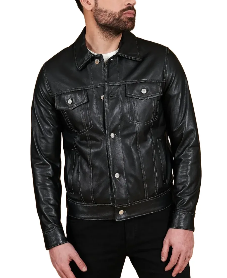 Men'S Akyo Black Nappa Biker Leather Jacket Men'S Akyo Black Nappa Biker Leather Jacket - Trendy Leather Jackets
