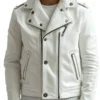 Men's Alfie White Premium Leather Jacket - Trendy Leather Jackets