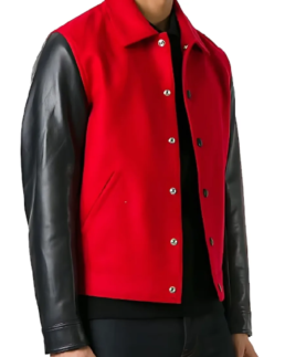 Men's Alexandre Red And Black Varsity Jacket