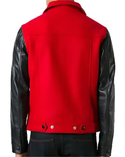 Shop The Men's Alexandre Red And Black Varsity Jacket