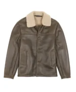 Men's Antique Brown Shearling Leather Jacket - Trendy Leather Jackets