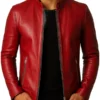 Men's Arthur Red Leather Jacket