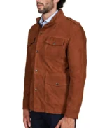 Men's Axel Saharan Brown Suede Jacket Side - Trendy Leather Jackets