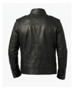Men's Black Moto Biker Jacket Back - Trendy Leather Jackets