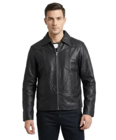 Men's Black fitted Leather jacket - Trendy Leather Jackets