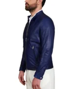 Men's Bluette Natural Leather Jacket Side - Trendy Leather Jackets