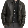 Men's Bomber Black Leather Jacket - Trendy Leather Jackets