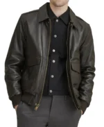 Men's Bomber Black Leather Jacket - Trendy Leather Jackets