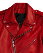 Men's Bowery Leather Biker Jacket Collar
