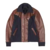 Men's Brown And Navy Leather Jacket - Trendy Leather Jackets