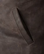 Men's Brown Cowhide Leather Trench Coat Pocket - Trendy Leather Jackets