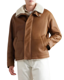 Men's Brown Lambskin Fur Leather Jacket - Trendy Leather Jackets