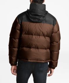 Men’s Brown Puffer Jacket Back