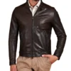 Men's Chocolate Brown Biker Leather Jacket - Trendy Leather Jackets