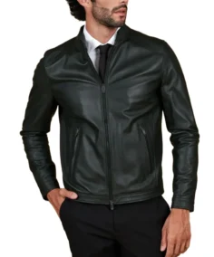 Men's Dark Green Natural Leather Jacket - Trendy Leather Jackets