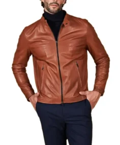 Men's Effect Korean Brown Leather Jacket - Trendy Leather Jackets