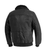 Men's Fashion Black Bomber Leather Jacket Back - Trendy Leather Jackets