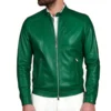 Men's Green Natural Leather Jacket - Trendy Leather Jackets