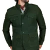 Men's Green Saharan Suede Leather Jacket - Trendy Leather Jackets